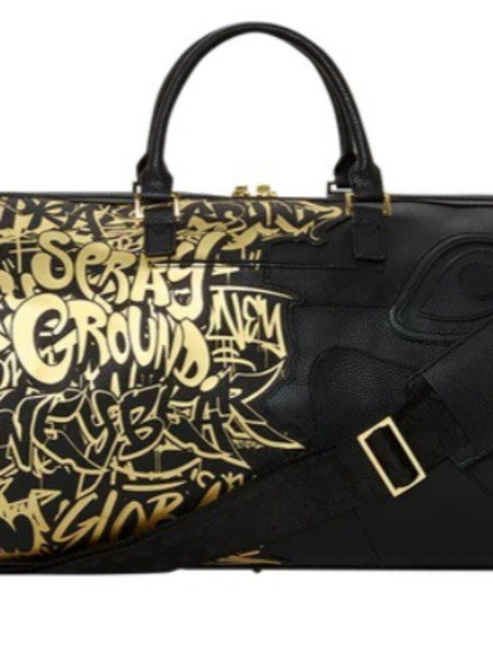 Sprayground Half Graff Gold large Duffle Bag NWT